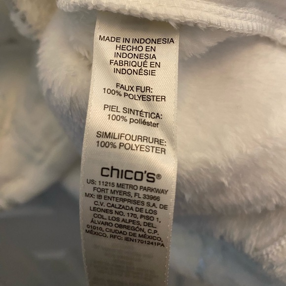 Chico’s - Antique White - Cozy Plush 1/2 zip pullover with foil pattern - XL - Picture 3 of 8